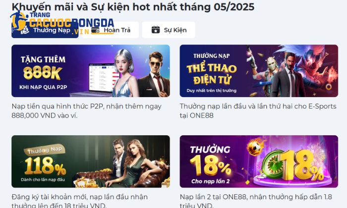 One88 - Sân chơi cá độ bóng đá đẳng cấp nhất 2025 Khuyến mãi One88 giá trị cao tạo động lực cho người chơi tham gia đặt cược