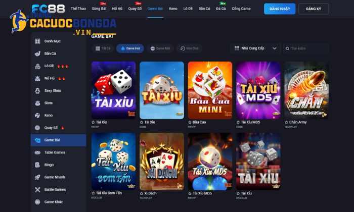 FC88 - Sân chơi cá cược thể thao hàng đầu Châu Á Game bài