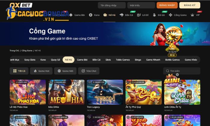 Oxbet - Sân chơi đẳng cấp dành cho mọi cược thủ Slots game hấp dẫn tại Oxbet